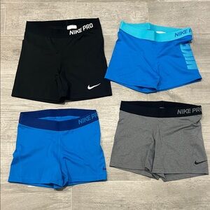 Nike Women’s Nike Pro Spandex Set - Black, Blue, Gray - ALL SIZE M
